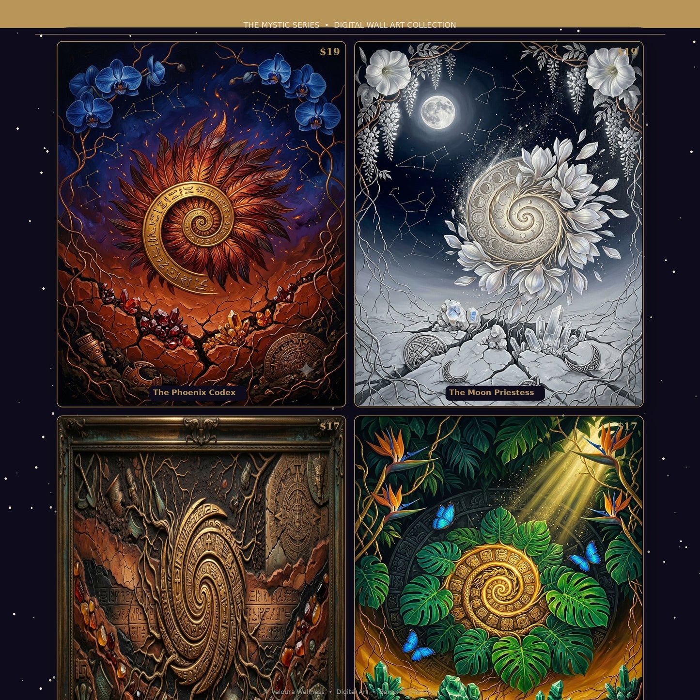 The Mystic Series — Complete 4-Print Wall Art Bundle | Digital Download