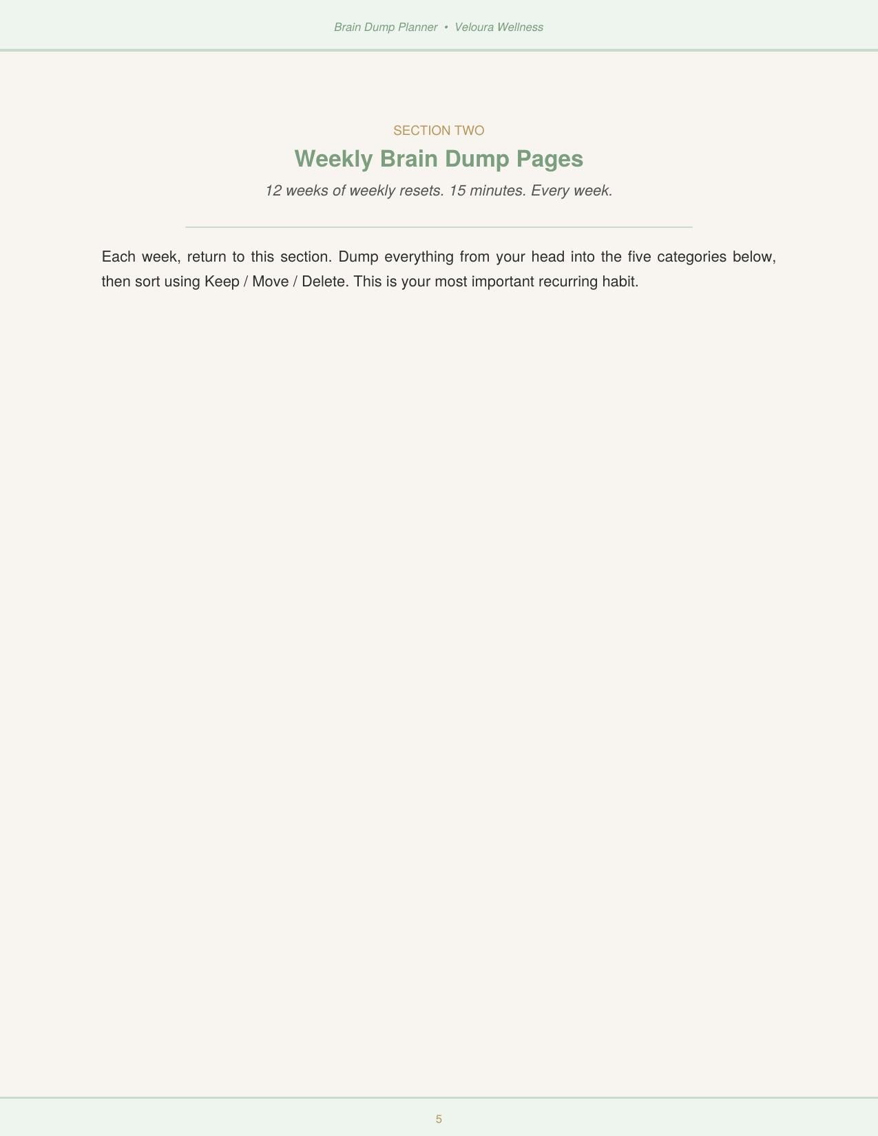 The Brain Dump Planner